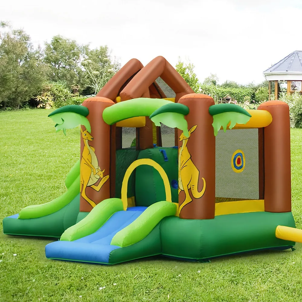 Costway Inflatable Jungle Bounce House Kids Dual Slide Jumping Castle Bouncer