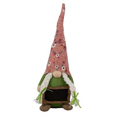 16" Floral Springtime Gnome With Message Board