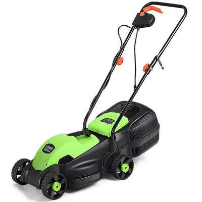 12 Amp 14-inch Electric Push Lawn Corded Mower With Grass Bag