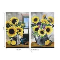 Canvas Wall Art Sunflower And Lemons - Set Of 2