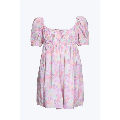 Kennedy Floral-print Open-back Cotton-poplin Mini Dress