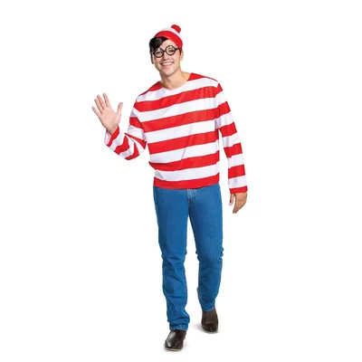 Where's Waldo Man Plus Costume