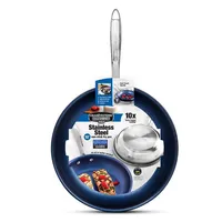 Blue Stainless Steel Frying Pan