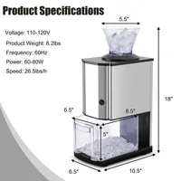 Costway Electric Stainless Steel Ice Crusher Maker Machine Professional Tabletop