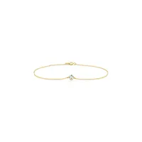 Bracelet With Aquamarine In 10kt Yellow Gold