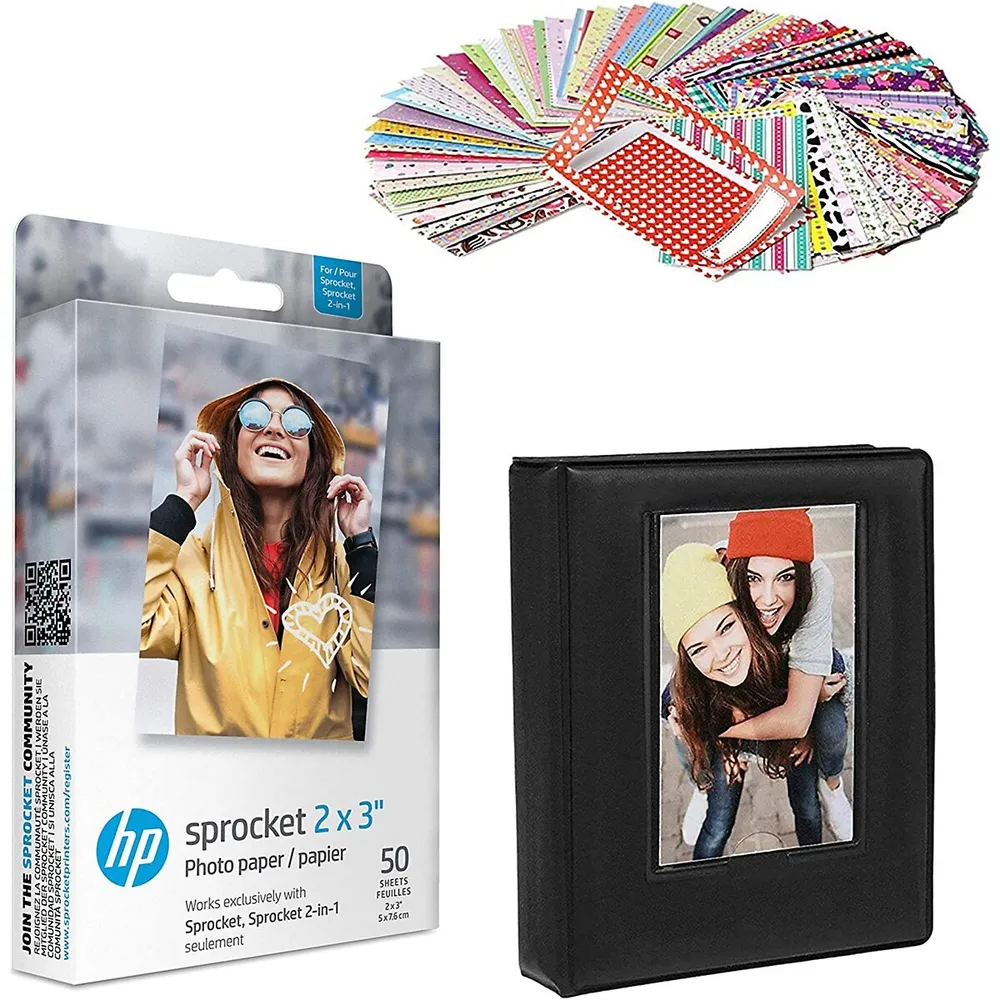 Zink 2x3 Photo Album, 64-Pocket Mini Photo Album Compatible with