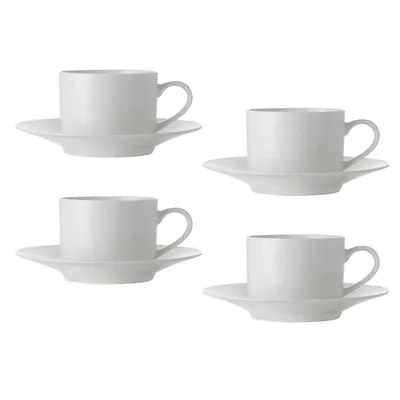 Set Of 4 Cup And Saucer Straight