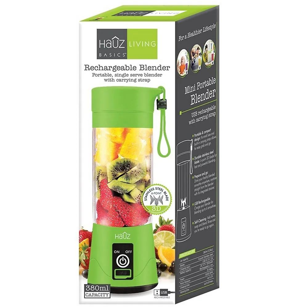 Portable Personal Blender, 380 Ml Capacity, Usb Reachargeable