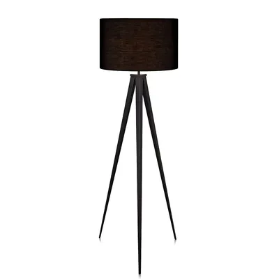 Home Tripod Floor Lamp With Shade Modern Lighting Black