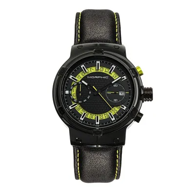 M91 Series Chronograph Leather-band Watch W/date