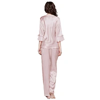 22 Momme Laced Silk Pajama Set For Women