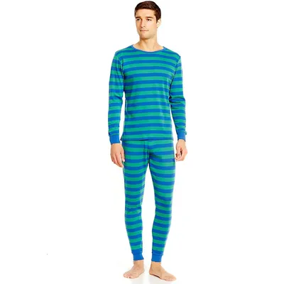 Mens Two Piece Cotton Striped Pajamas