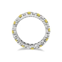 Canary Yellow And White Diamond Eternity Ring 14k Gold (2.00ct)