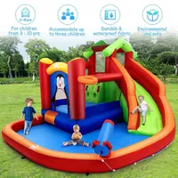 Inflatable Slide Bouncer And Water Park W/ Splash Pool Water Cannon And Blower