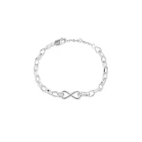 Infinity Belcher Chain Bracelet In Sterling Silver