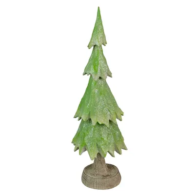 20" Green Glittered And Textured Tree Christmas Decoration