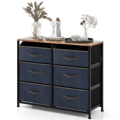6-drawer Dresser Organizer Closet Storage Cabinet With Foldable Fabric Drawer