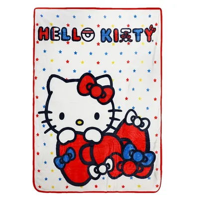Hello Kitty Bow Stars Throw Blanket