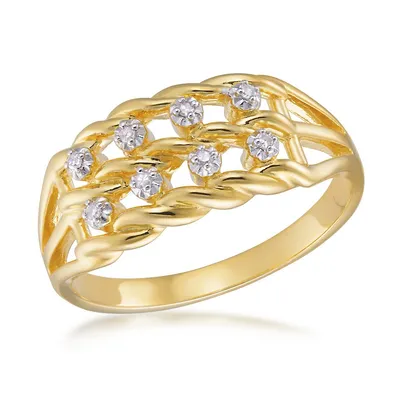 Yellow Gold Plated Sterling Silver Ladies Ring
