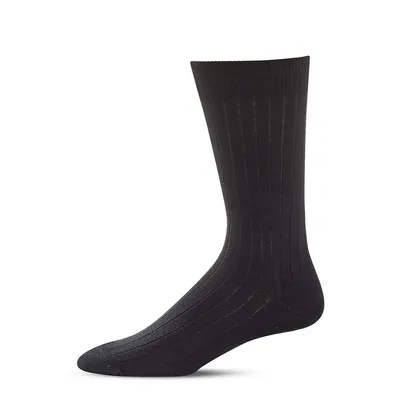 Men's Ribbed Merino Wool-Blend Socks
