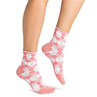 Women's Stretch-Cotton Abstract-Print Ankle Socks