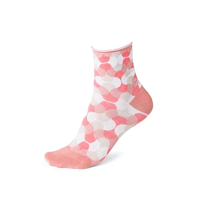 Stretch-Cotton Abstract-Print Ankle Socks
