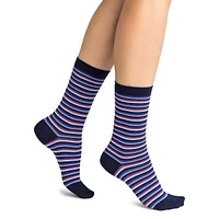 Women's Striped Crew Socks