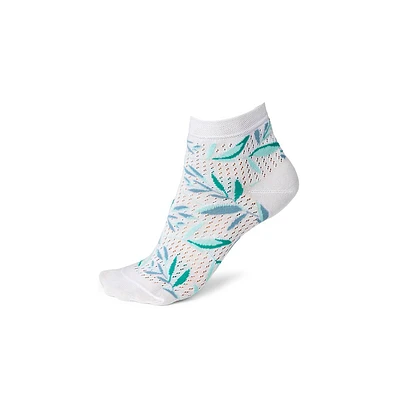 Leaves-Patterned Ankle Socks