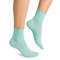 Socquettes en velours de coton extensible pour femme