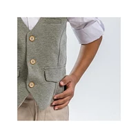 Birthday Bob Formal Boys Suit - Stylish Knit Cotton Vest Set