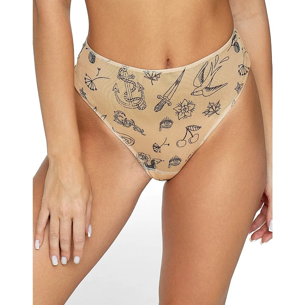 Less Is Amor High Waisted High-rise Thong Limited Edition Tattoo