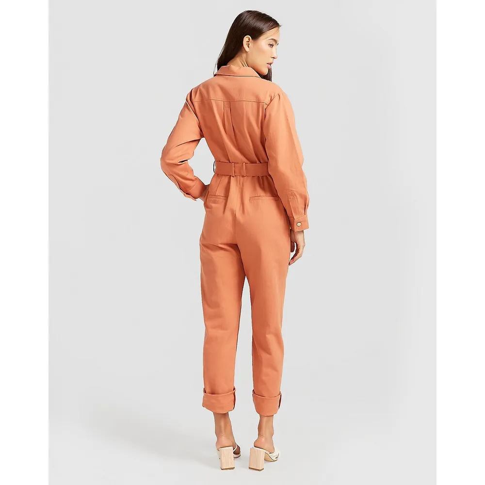 Plain Front Zip Jumpsuit With Elasticated Waist, 42% OFF