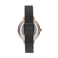 Ladies Lc07400.450 2 Hand Rose Gold Watch With A Black Mesh Band And A Black Dial