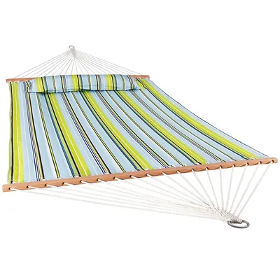 Quilted Fabric Hammock With Spreader Bars