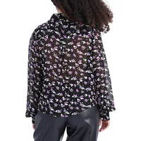 Lili Sidonio Printed Balloon-Sleeve Blouse