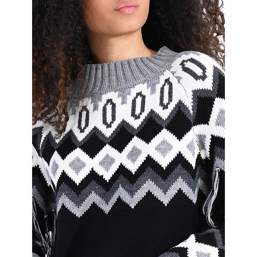 Lili Sidonio Fair Isle Fringe Sweater