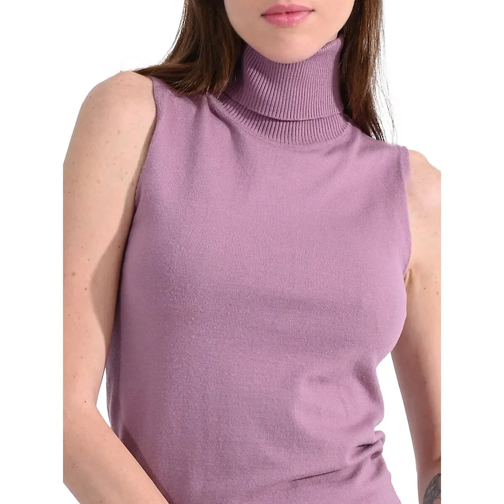 Sleeveless Turtleneck Sweater