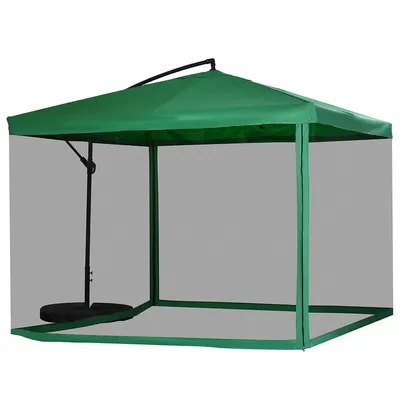 Offset Patio Umbrella W/net Cantilever Patio Umbrella Green