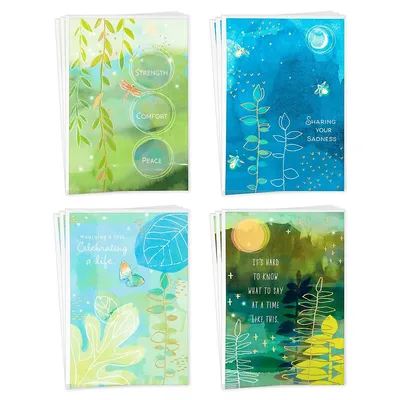 Assorted Thinking Of You, Get Well, Sympathy Cards (12 Cards With Envelopes) Nature Prints
