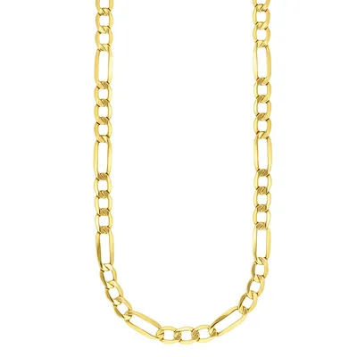 10kt Gold Hollow Figaro Necklace Chain