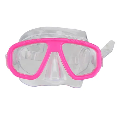 6.75" Vibrant Pink And Clear Newport Recreational Swim Mask For Children