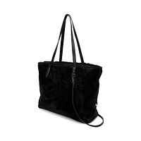 Fourre-tout réversible en similifourrure et en cuir végane Gem avec pochette