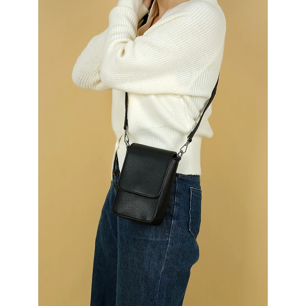 Amber Vegan Leather Tech Crossbody Bag