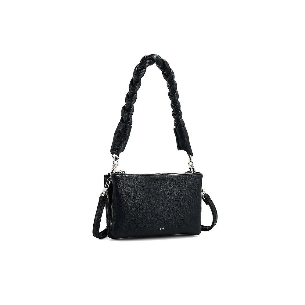 Big Braid Testa Vegan Leather Crossbody Bag