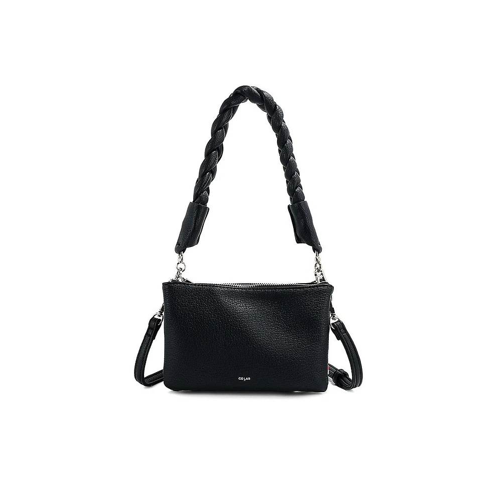 Big Braid Testa Vegan Leather Crossbody Bag