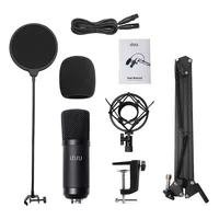 Condenser Microphone Set, Professional Studio Cardioid Microphone Kit With Boom Arm, Shock Mount For Streaming, Recording, Podcasts