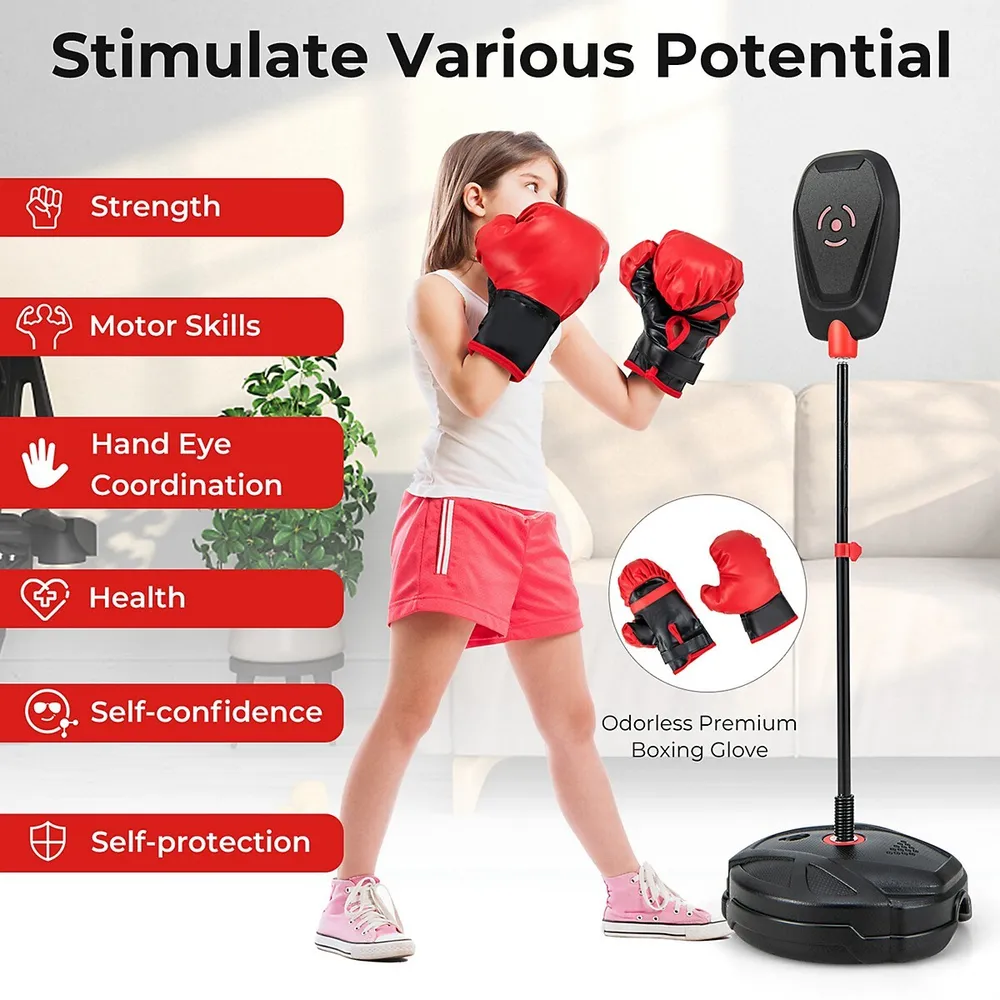 Soozier Adjustable Speed Bag Platform, Wall Mounted Speed Bag Boxing, 360° Swivel Training Equipment for Home, Gym | Aosom Canada