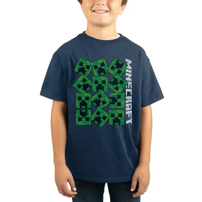 Minecraft Creeper Boys Navy T-shirt