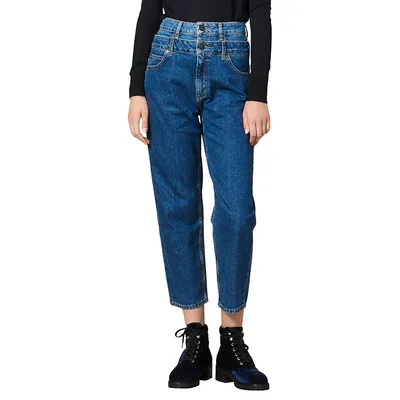 Kitty Layered Straight Mom Jeans