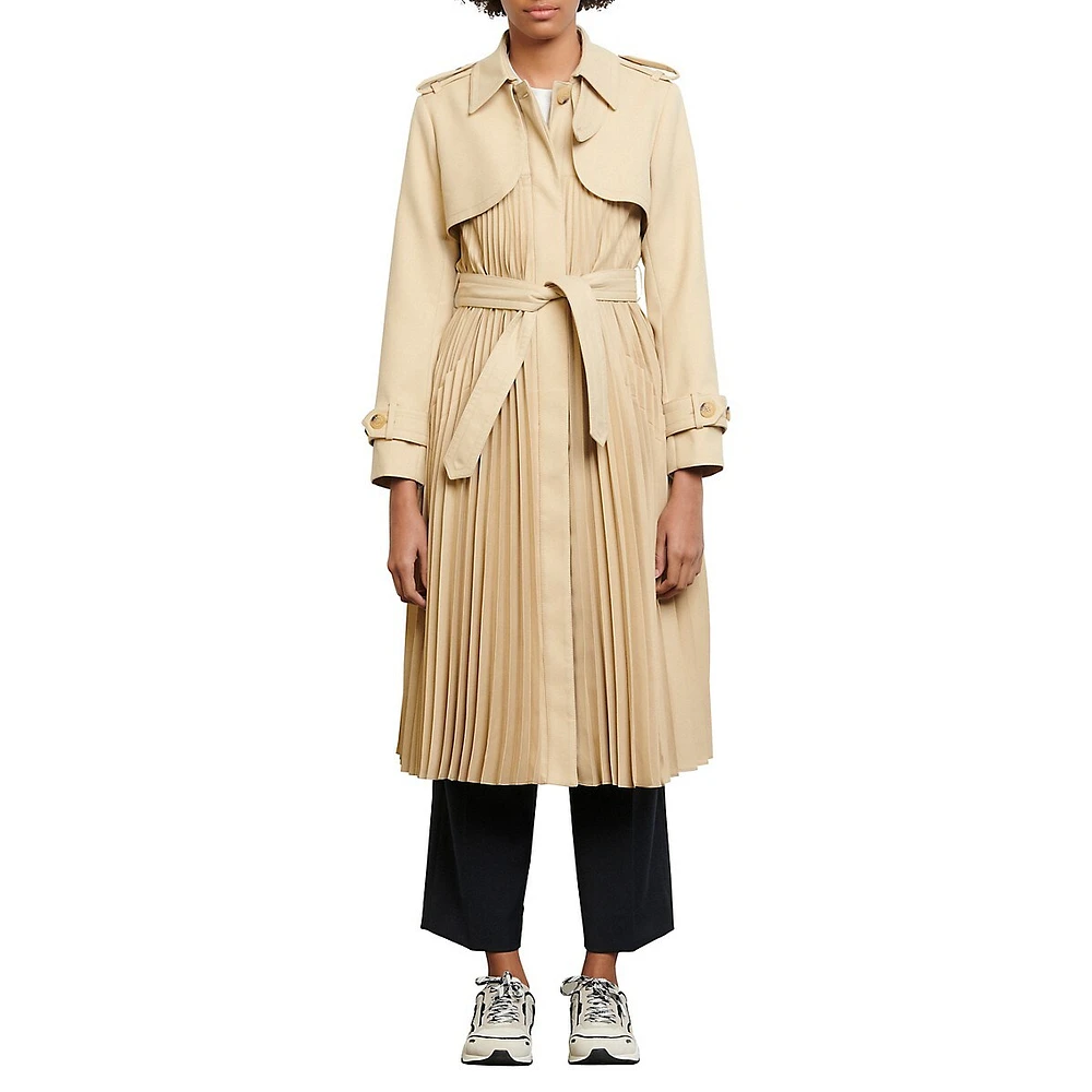 Vino Pleated Trench Coat